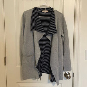 LOFT‎ women’s gray soft knit cardigan sweater open front — XS